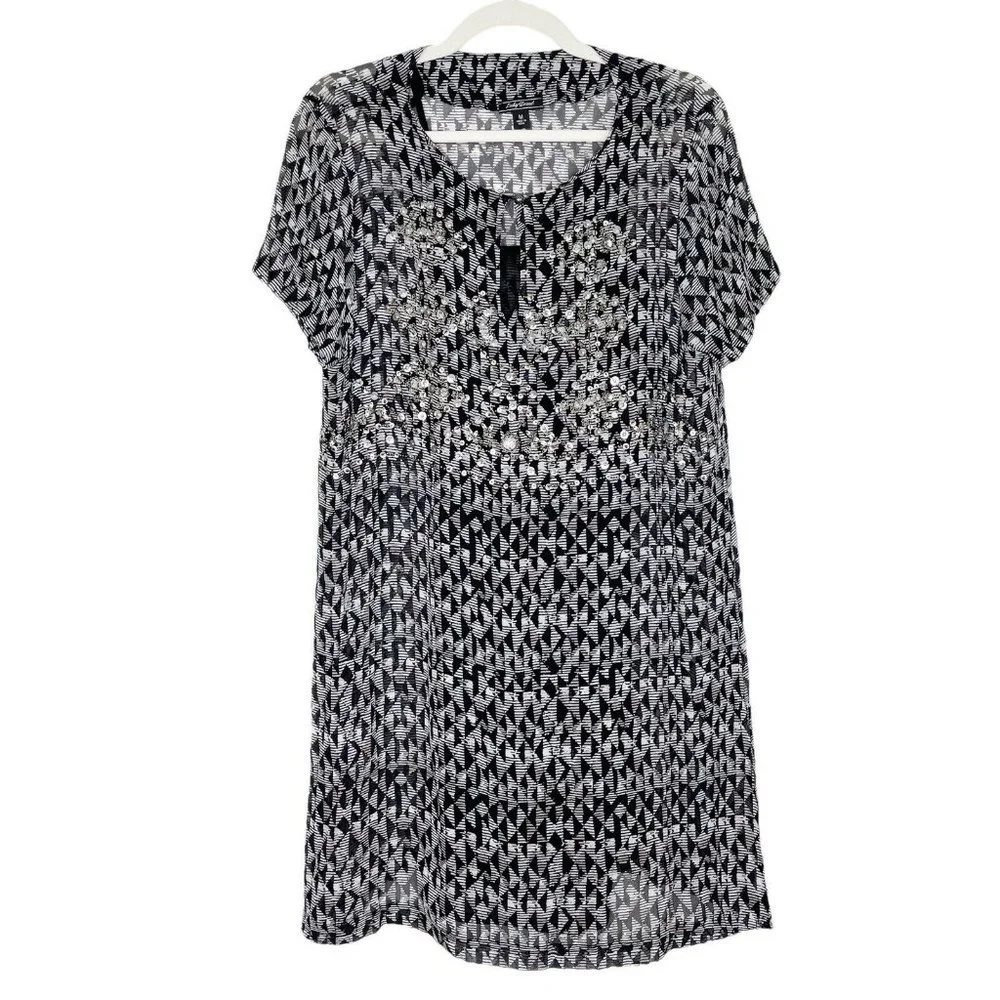 Lucky Brand Boho Shift Dress Size Medium - Picture 2 of 9